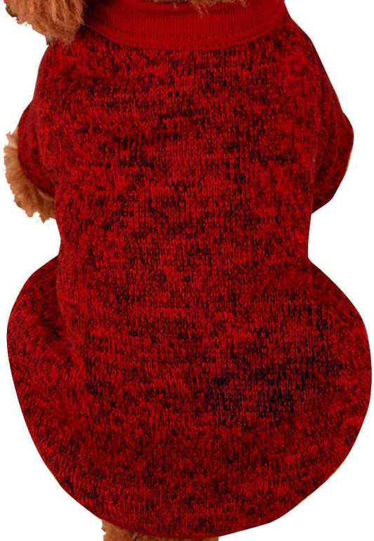 Pet Dog Solid Color Sweater Classic Style Dog Warm Sweatshirt Puppy Fleece Autumn Apparel Pet Clothes